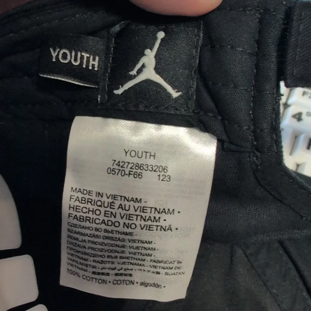 Jordan Black Cap with Embroidered Logo Youth Size